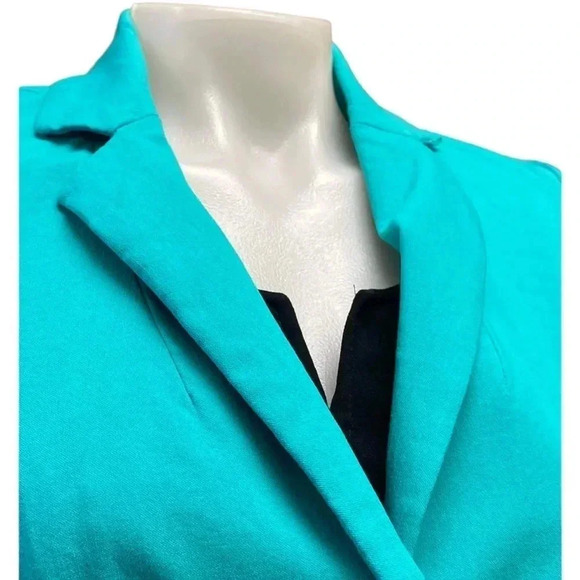 89th & Madison  Aquamarine Gathered Half Sleeve Blazer Size Small - Picture 9 of 12